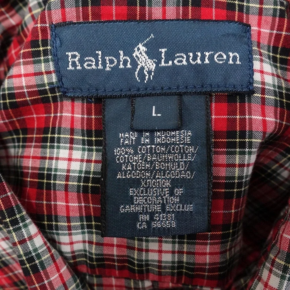 Ralph Lauren Shirt Boys Large Plaid Button Down Long Sleeve Pony Classic POLO
